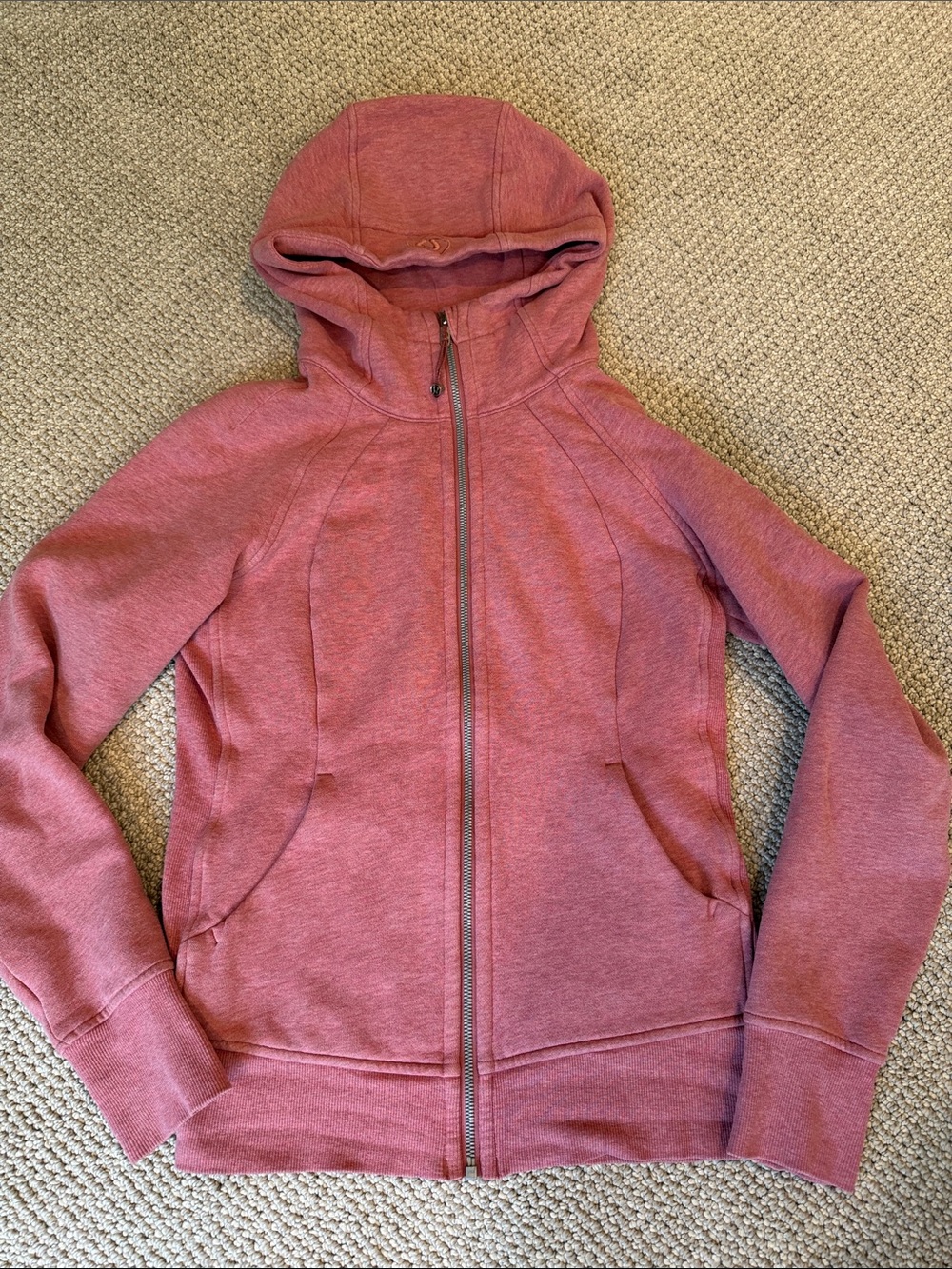 Women’s Scuba Zip-Up Hoodie Jacket - Dusty Rose